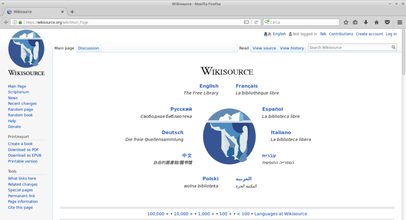 Wikisource home page