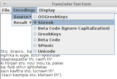 Choose input encoding